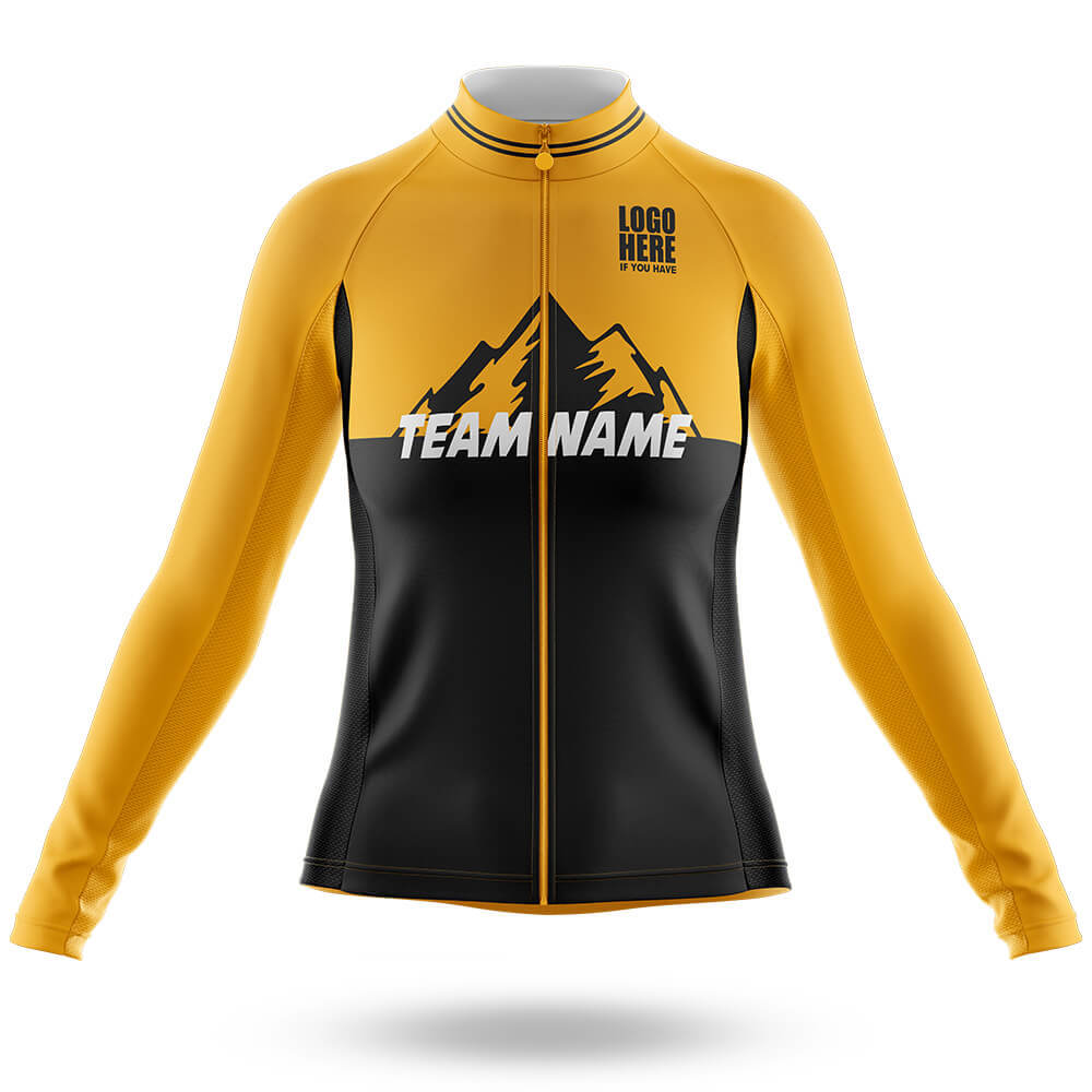 Custom Team Name V3 Black - Women's Cycling Kit-Long Sleeve Jersey-Global Cycling Gear