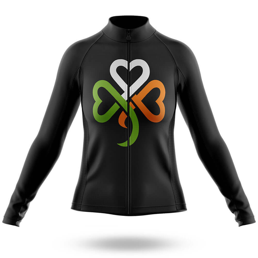 Ireland Clover Hearts - Women's Cycling Kit-Long Sleeve Jersey-Global Cycling Gear