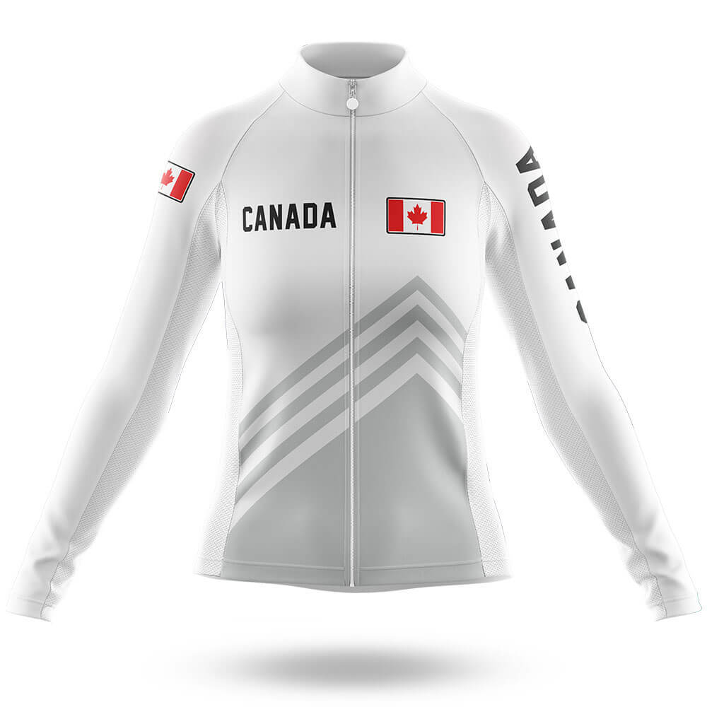 Canada S5 White - Women - Cycling Kit-Long Sleeve Jersey-Global Cycling Gear