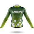 Custom Team Name V19 Green - Men's Cycling Kit-Long Sleeve Jersey-Global Cycling Gear