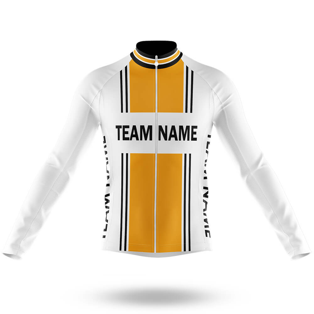 Custom Team Name M4 Yellow - Men's Cycling Kit-Long Sleeve Jersey-Global Cycling Gear