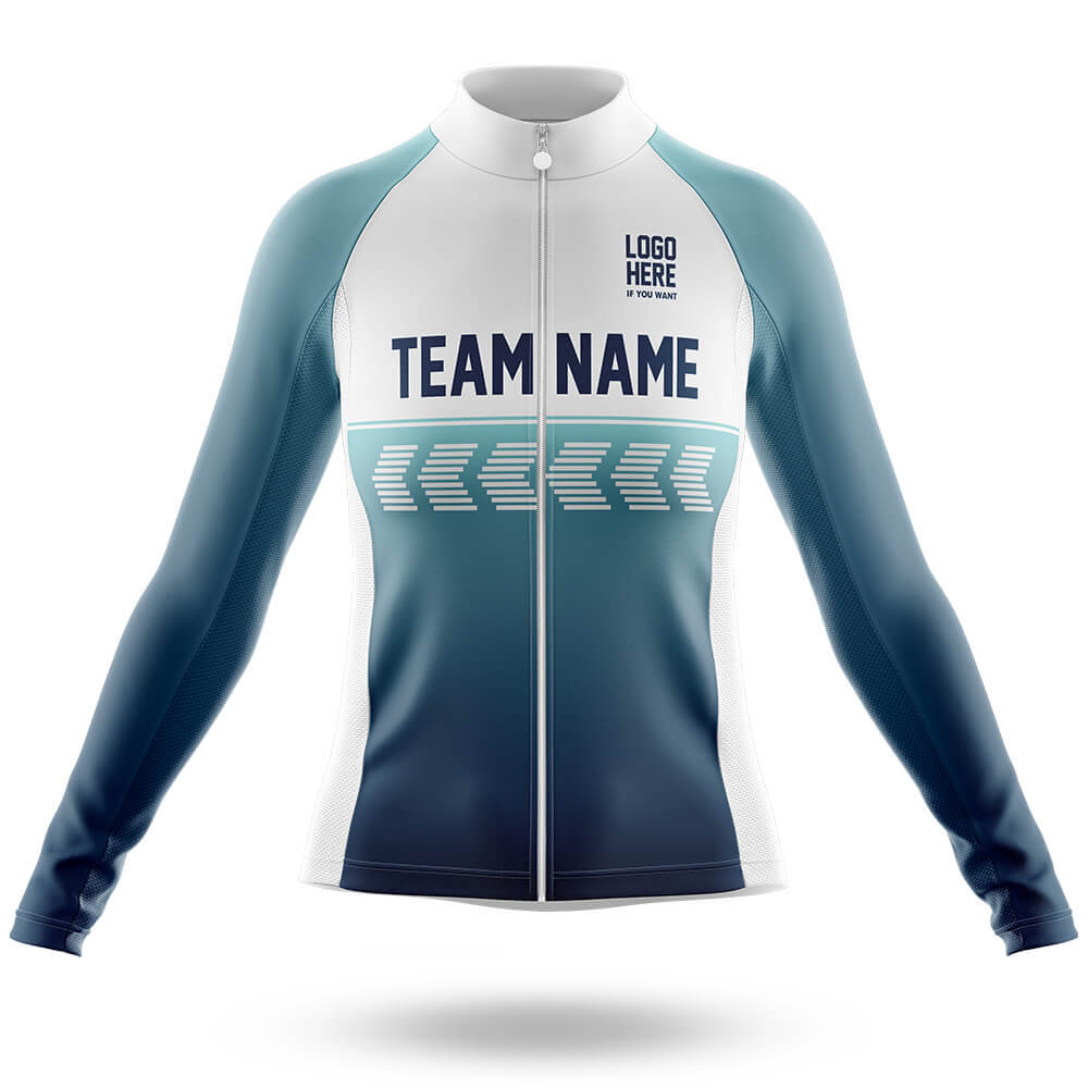 Custom Team Name S4 Blue - Women's Cycling Kit-Long Sleeve Jersey-Global Cycling Gear