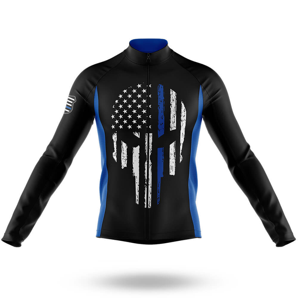 Thin Blue Line V3 - Men's Cycling Kit-Long Sleeve Jersey-Global Cycling Gear