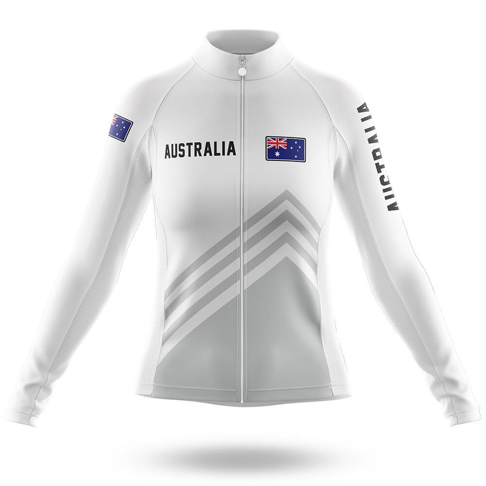 Australia S5 White - Women - Cycling Kit-Long Sleeve Jersey-Global Cycling Gear