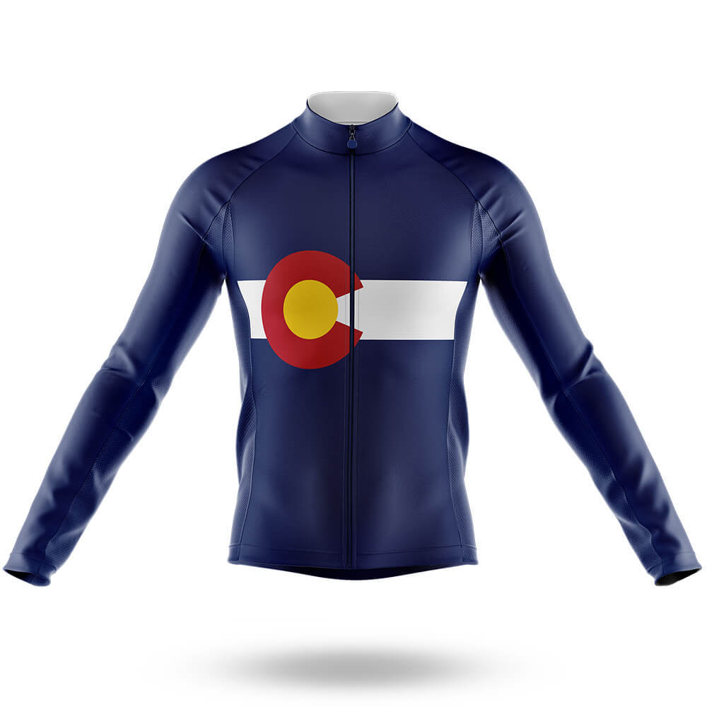 Colorado Flag - Men's Cycling Kit-Long Sleeve Jersey-Global Cycling Gear