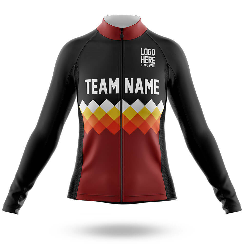 Custom Team Name S14 - Women's Cycling Kit-Long Sleeve Jersey-Global Cycling Gear