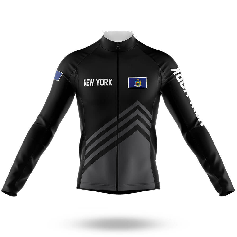 New York S4 Black - Men's Cycling Kit-Long Sleeve Jersey-Global Cycling Gear