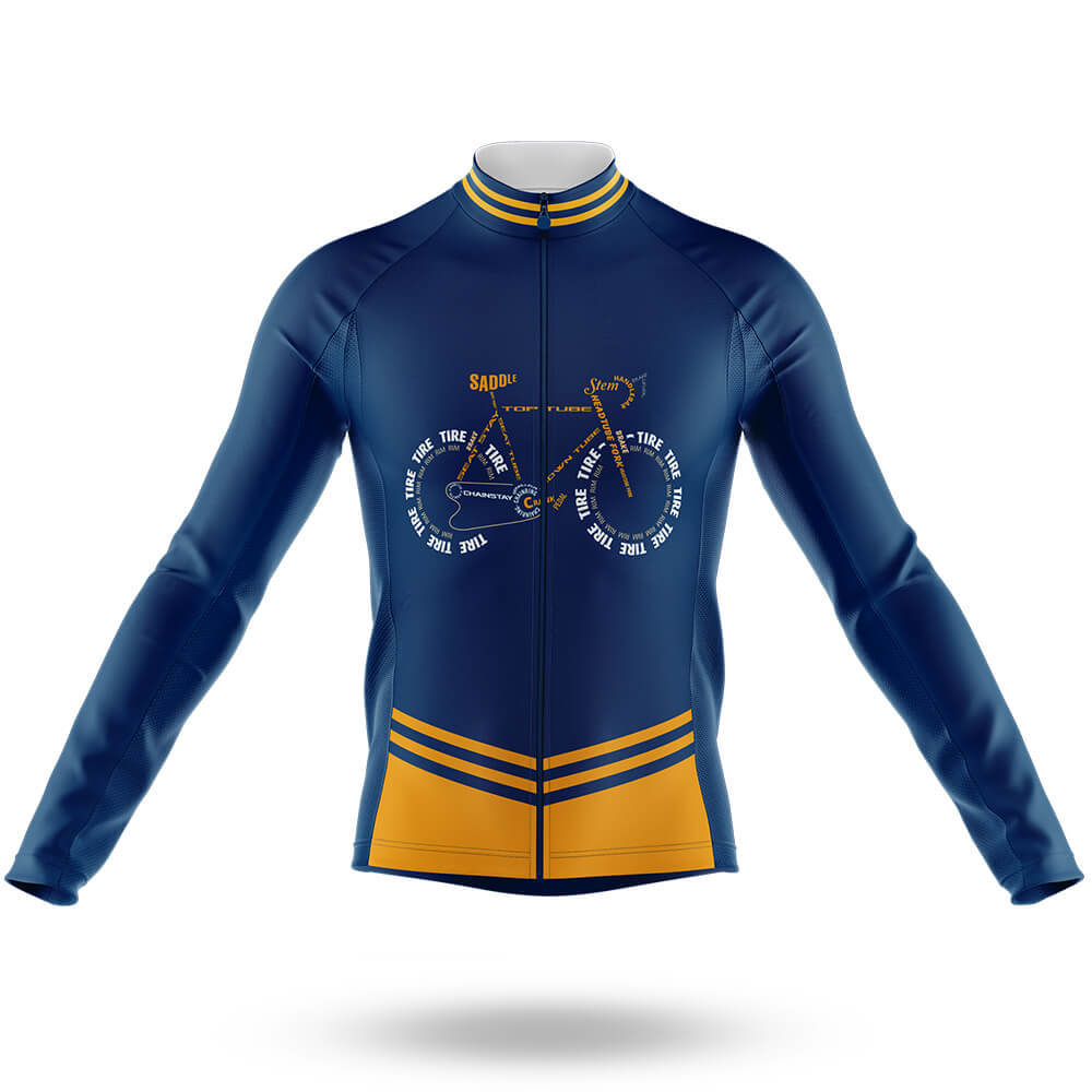 Bicycle Anatomy - Men's Cycling Kit-Long Sleeve Jersey-Global Cycling Gear