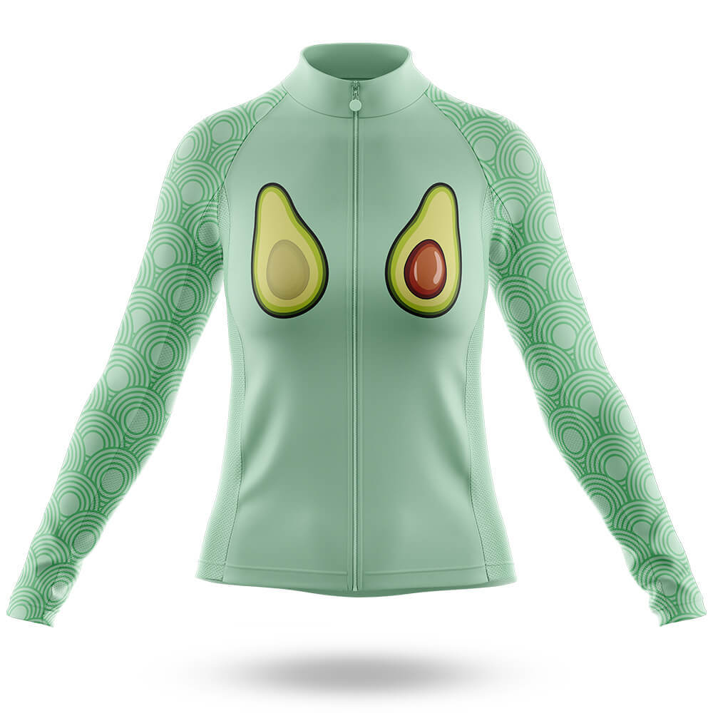 Vegan Avocado - Women's Cycling Kit-Long Sleeve Jersey-Global Cycling Gear
