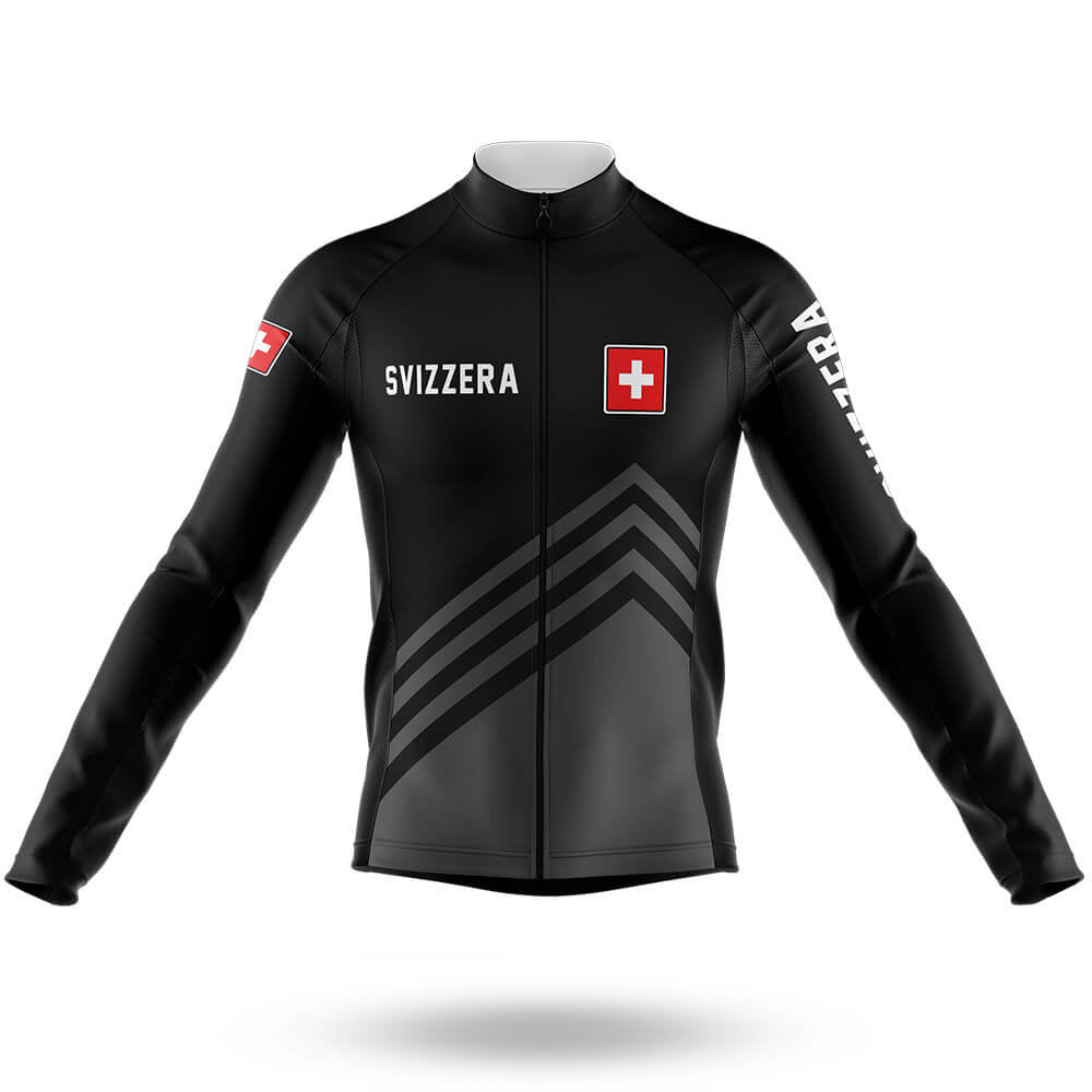 Svizzera S5 Black - Men's Cycling Kit-Long Sleeve Jersey-Global Cycling Gear
