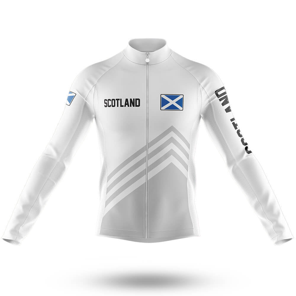 Scotland S5 White - Men's Cycling Kit-Long Sleeve Jersey-Global Cycling Gear