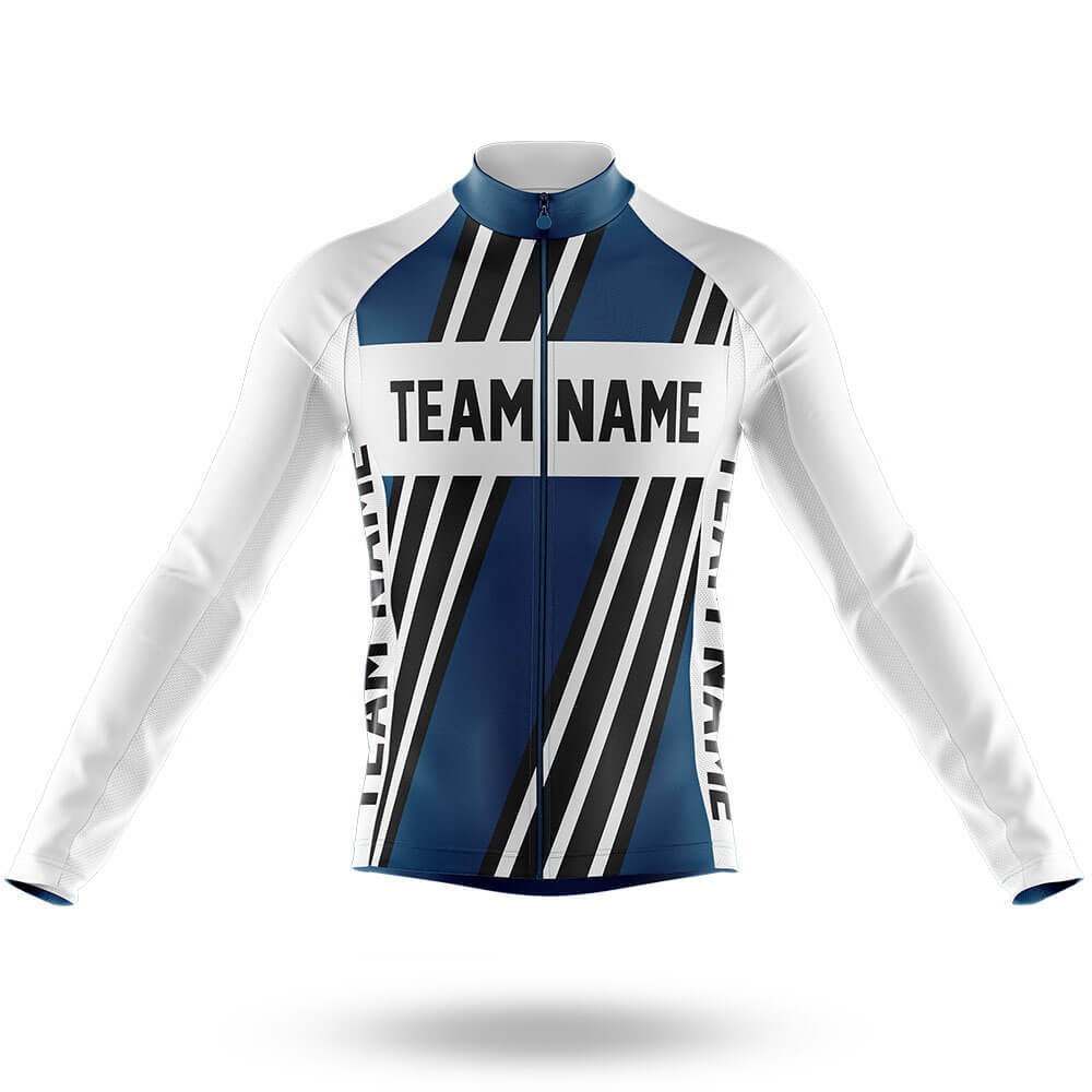 Custom Team Name M5 Navy - Men's Cycling Kit-Long Sleeve Jersey-Global Cycling Gear