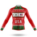 Merry Xmas USA - Men's Cycling Kit-Long Sleeve Jersey-Global Cycling Gear