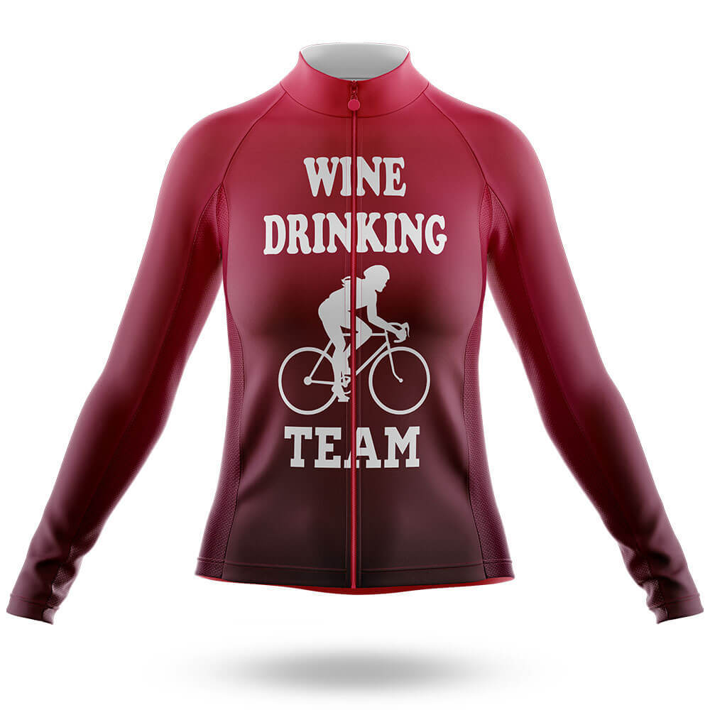 Wine Drinking Team - Women's Cycling Kit-Long Sleeve Jersey-Global Cycling Gear