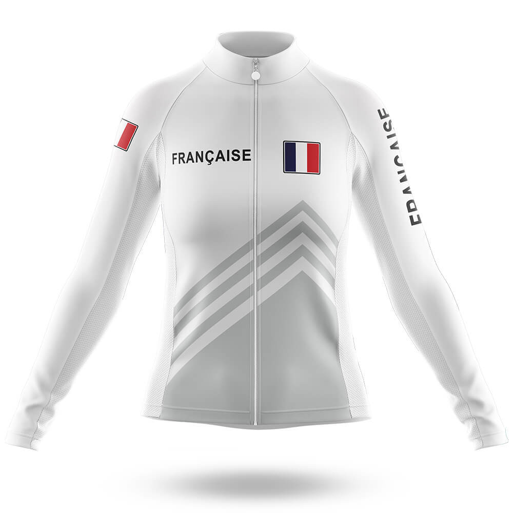 Française S5 White - Women - Cycling Kit-Long Sleeve Jersey-Global Cycling Gear