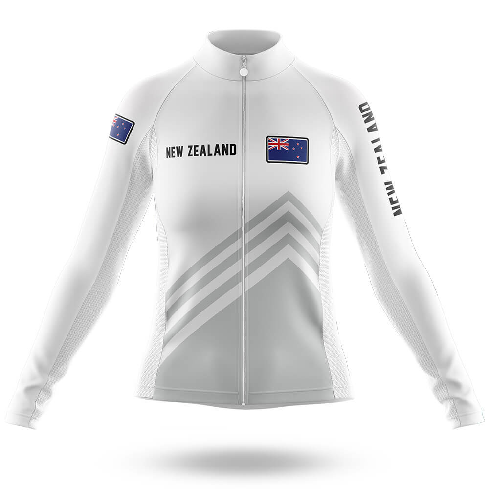 New Zealand S5 White - Women - Cycling Kit-Long Sleeve Jersey-Global Cycling Gear