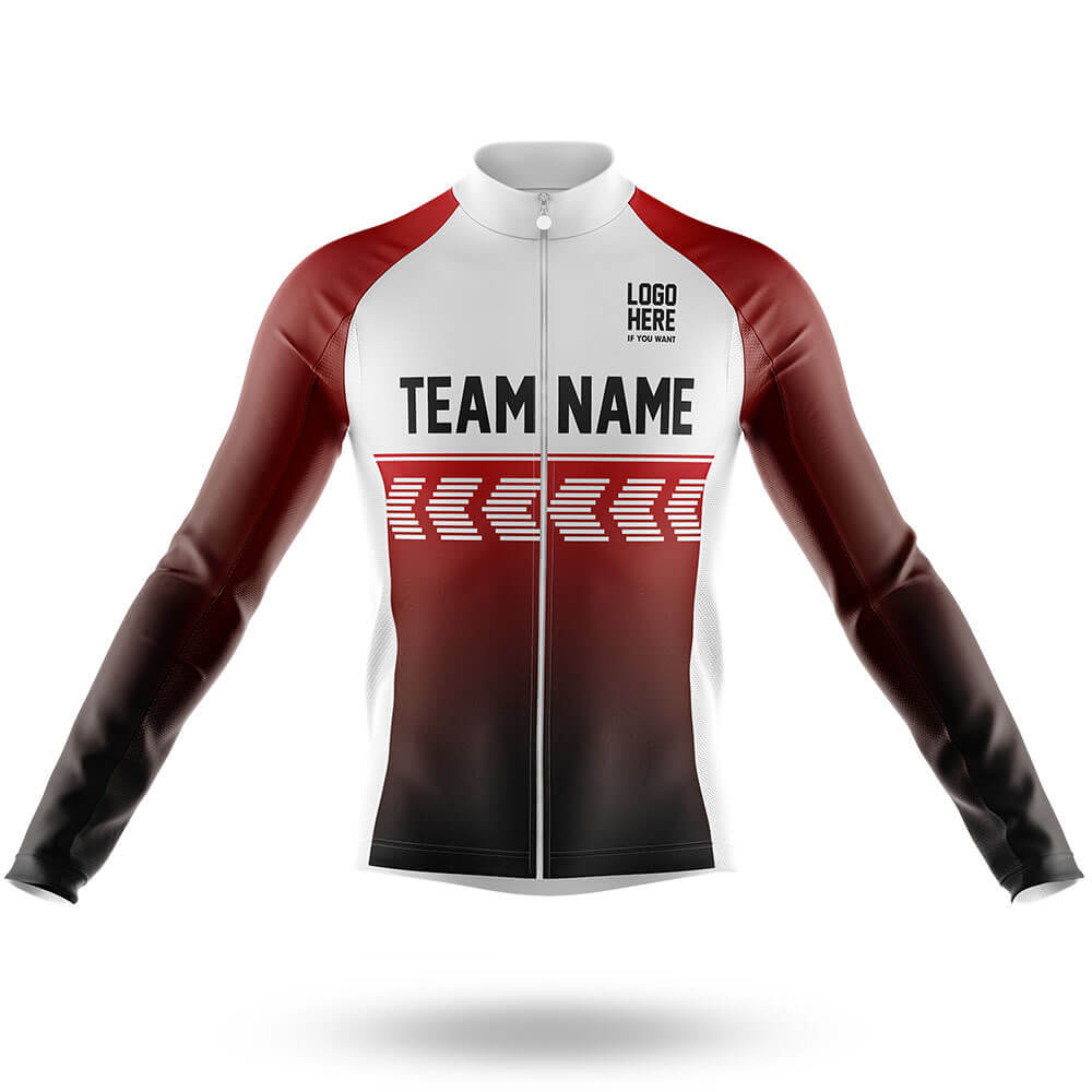 Custom Team Name S4 Red - Men's Cycling Kit-Long Sleeve Jersey-Global Cycling Gear