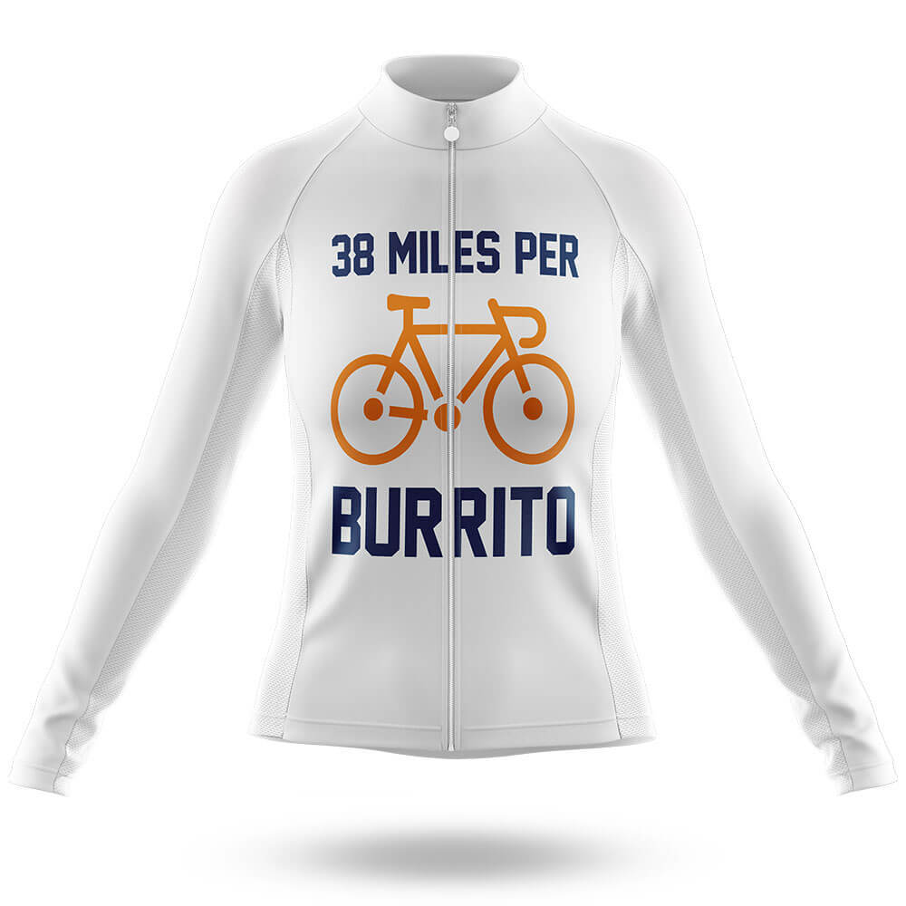 38 Miles - White - Women - Cycling Kit-Long Sleeve Jersey-Global Cycling Gear