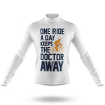 One Ride A Day - White - Men's Cycling Kit-Long Sleeve Jersey-Global Cycling Gear