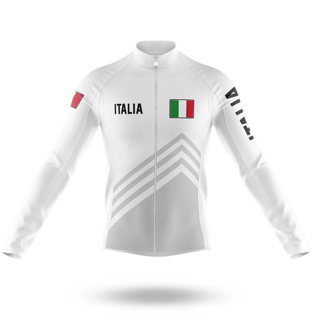 Italia S5 White - Men's Cycling Kit-Long Sleeve Jersey-Global Cycling Gear