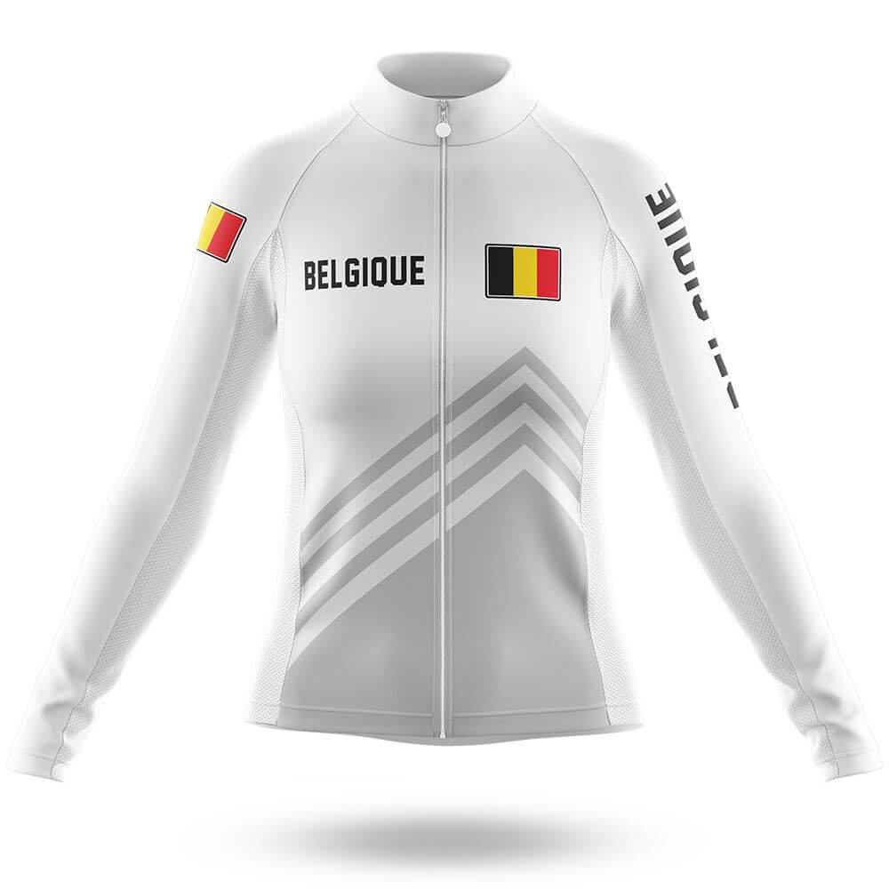 Belgique S5 White - Women - Cycling Kit-Long Sleeve Jersey-Global Cycling Gear