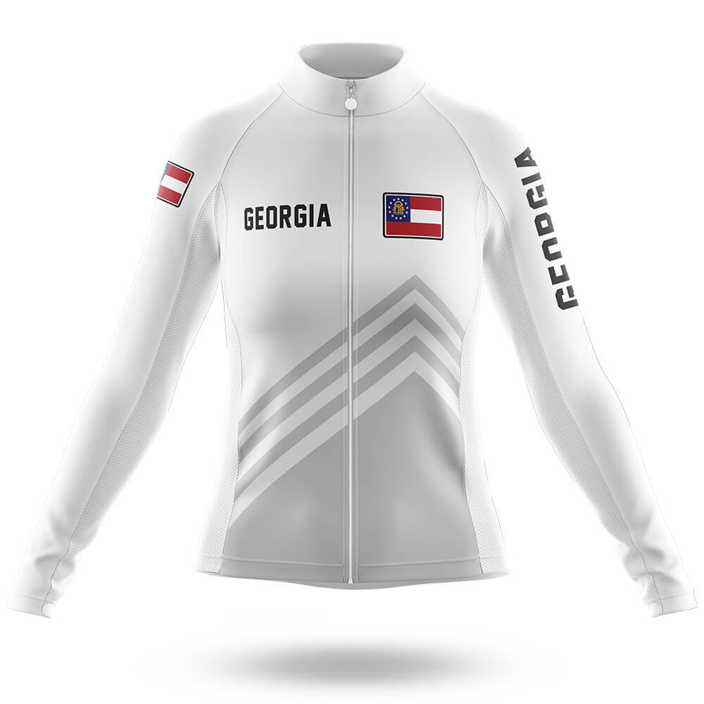 Georgia S4 White - Women - Cycling Kit-Long Sleeve Jersey-Global Cycling Gear