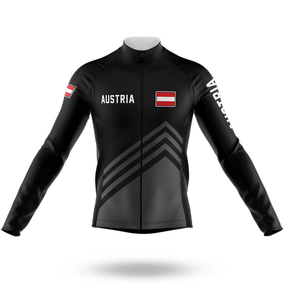 Austria S5 Black - Men's Cycling Kit-Long Sleeve Jersey-Global Cycling Gear