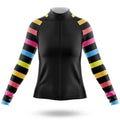 Rainbow Stripes - Women's Cycling Kit-Long Sleeve Jersey-Global Cycling Gear