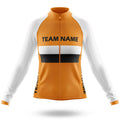 Custom Team Name M2 Orange - Women's Cycling Kit-Long Sleeve Jersey-Global Cycling Gear