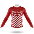 Custom Team Name M3 Red - Men's Cycling Kit-Long Sleeve Jersey-Global Cycling Gear