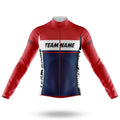 Custom Team Name M1 Red - Men's Cycling Kit-Long Sleeve Jersey-Global Cycling Gear