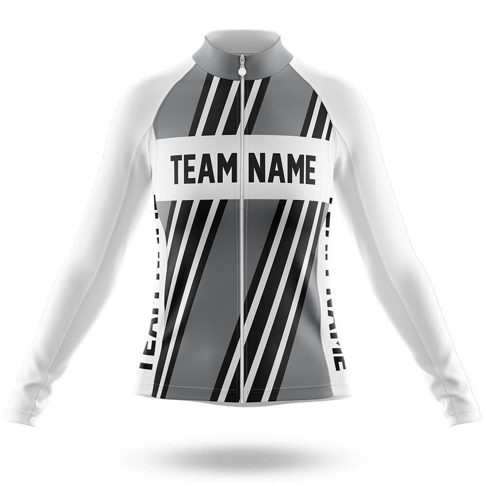 Custom Team Name M5 Grey - Women's Cycling Kit-Long Sleeve Jersey-Global Cycling Gear