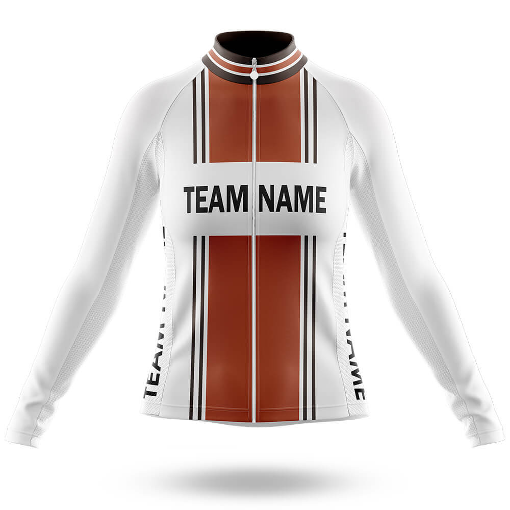 Custom Team Name M4 Orange - Women's Cycling Kit-Long Sleeve Jersey-Global Cycling Gear
