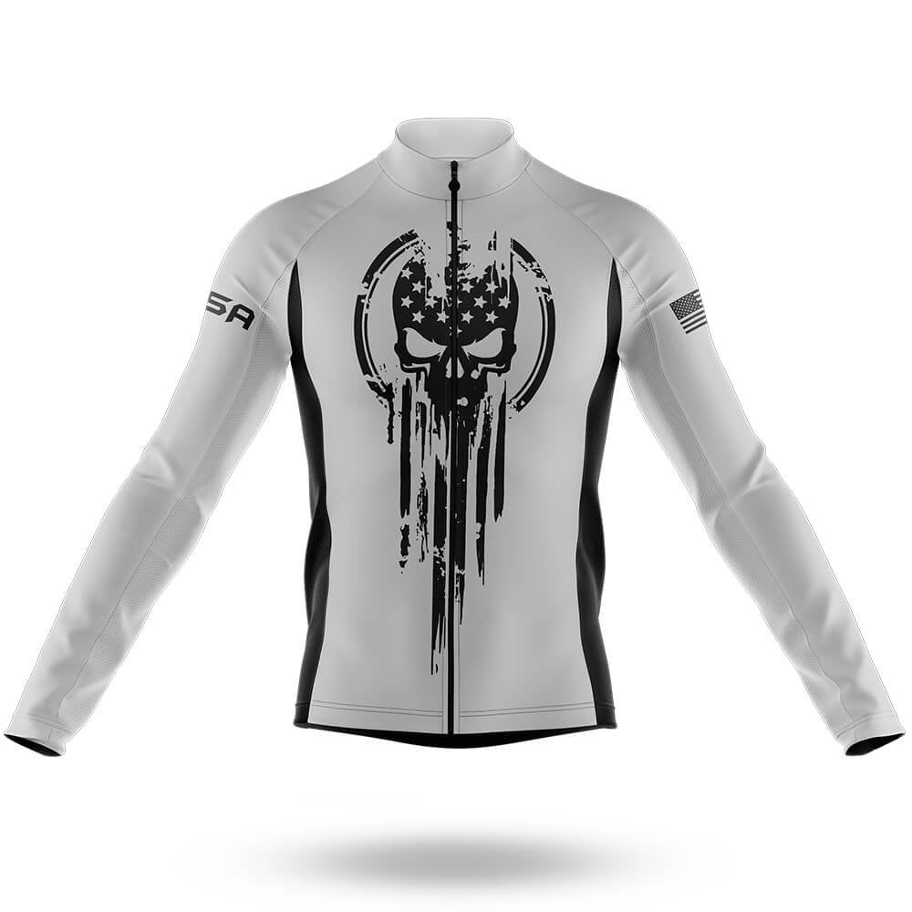 Flag Skull V2 - Men's Cycling Kit-Long Sleeve Jersey-Global Cycling Gear