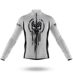 Flag Skull V2 - Men's Cycling Kit-Long Sleeve Jersey-Global Cycling Gear