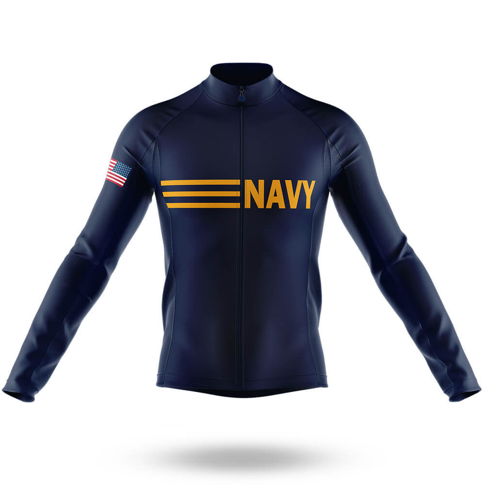 Navy Vintage - Men's Cycling Kit-Long Sleeve Jersey-Global Cycling Gear