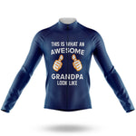 Awesome Grandpa V3 - Navy - Men's Cycling Kit-Long Sleeve Jersey-Global Cycling Gear