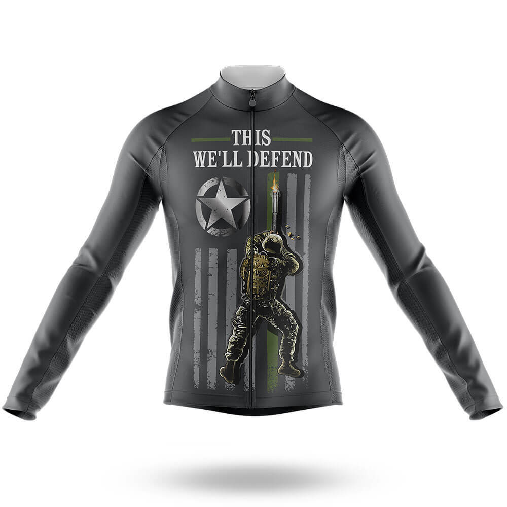 Army Flag - Men's Cycling Kit-Long Sleeve Jersey-Global Cycling Gear