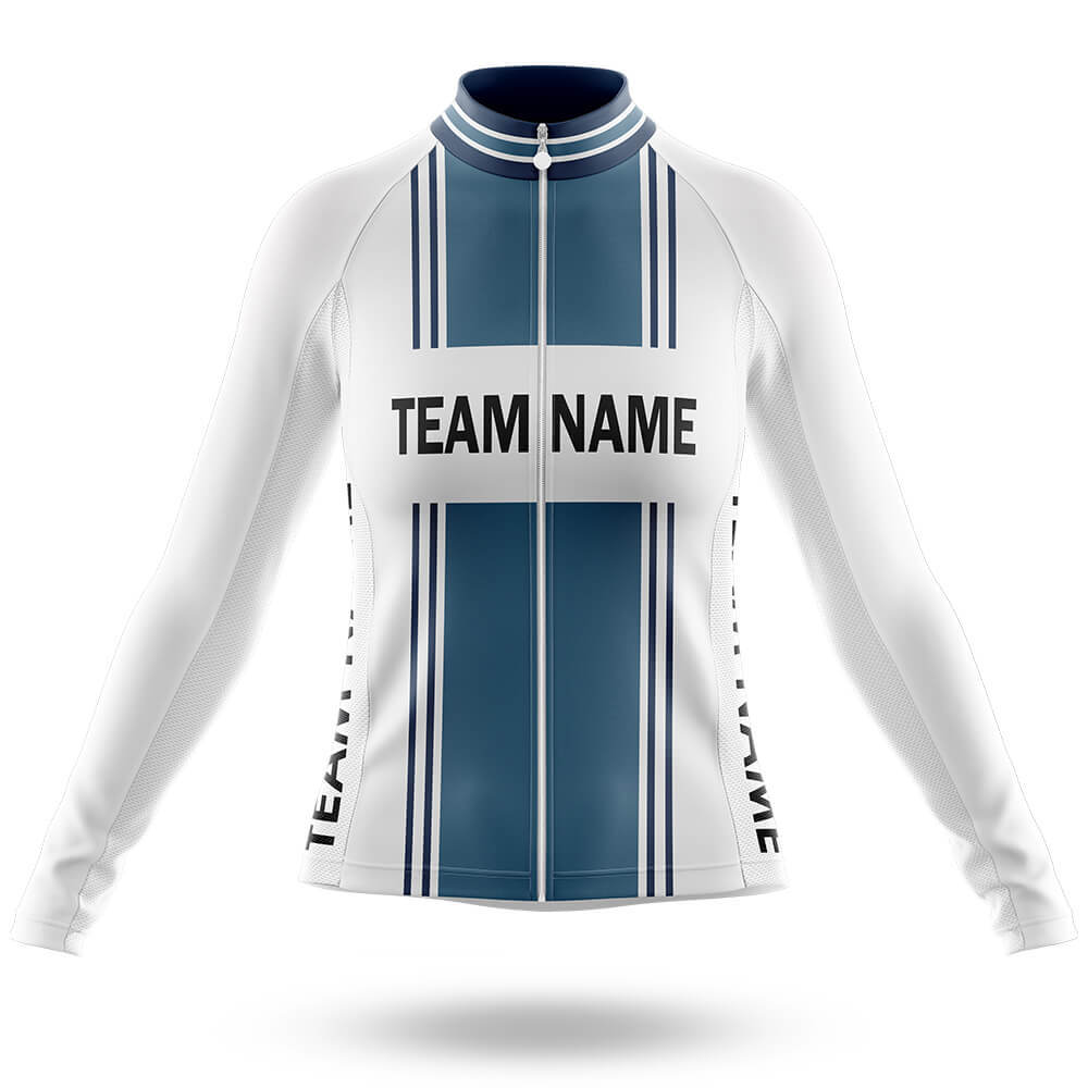 Custom Team Name M4 Blue - Women's Cycling Kit-Long Sleeve Jersey-Global Cycling Gear