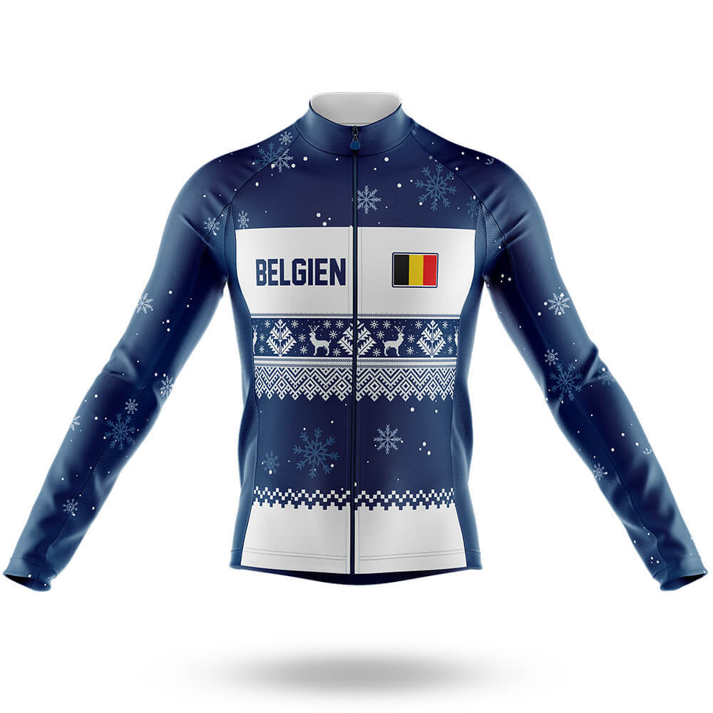 Belgien Xmas - Men's Cycling Kit-Long Sleeve Jersey-Global Cycling Gear