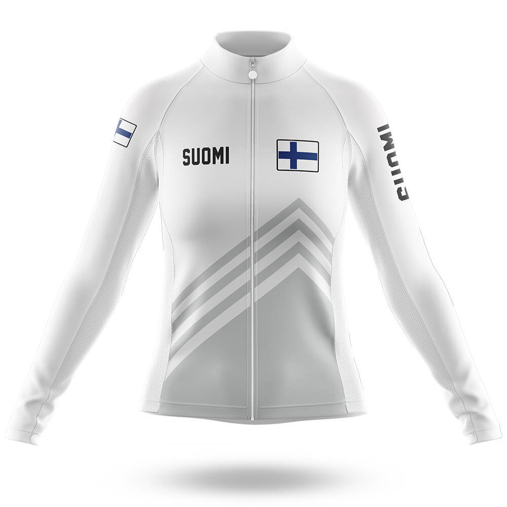 Suomi S5 White - Women - Cycling Kit-Long Sleeve Jersey-Global Cycling Gear