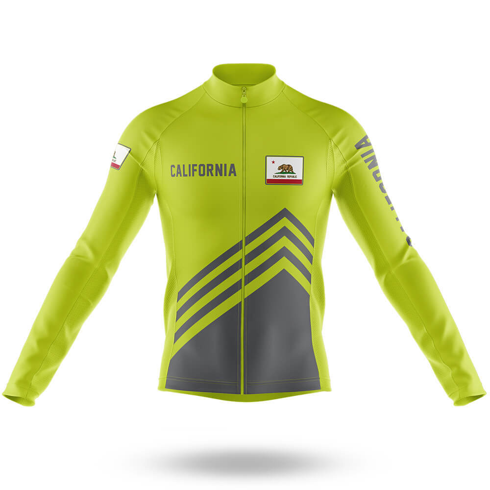 California S4 Lime Green - Men's Cycling Kit-Long Sleeve Jersey-Global Cycling Gear