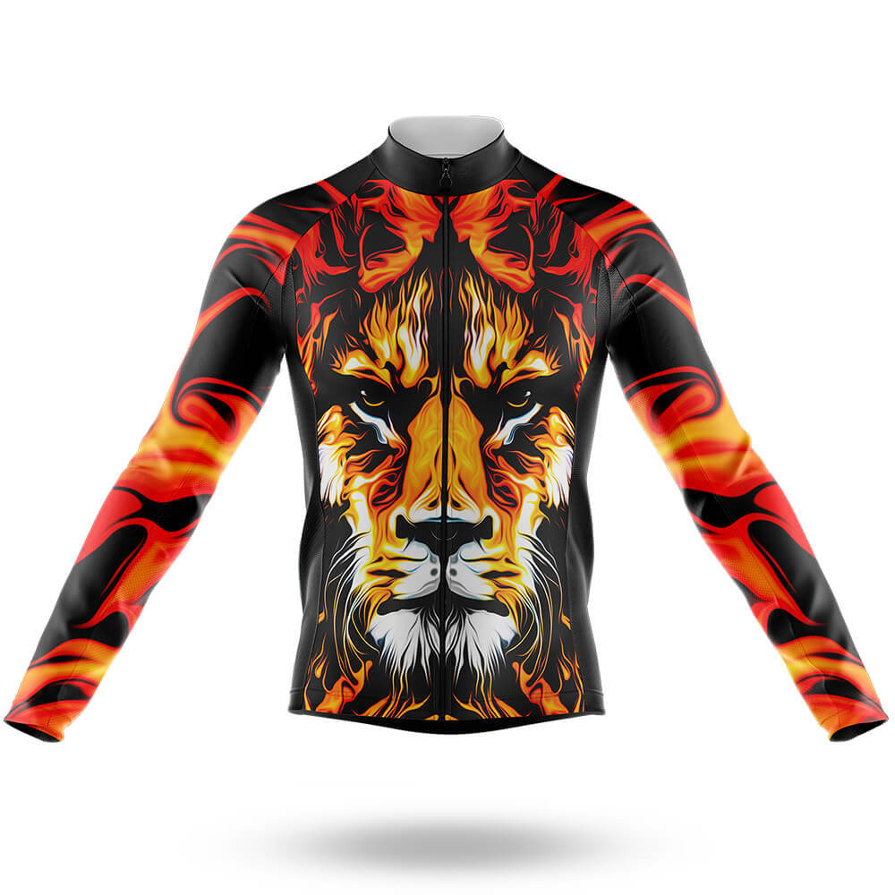 Fire Lion - Men's Cycling Kit-Long Sleeve Jersey-Global Cycling Gear
