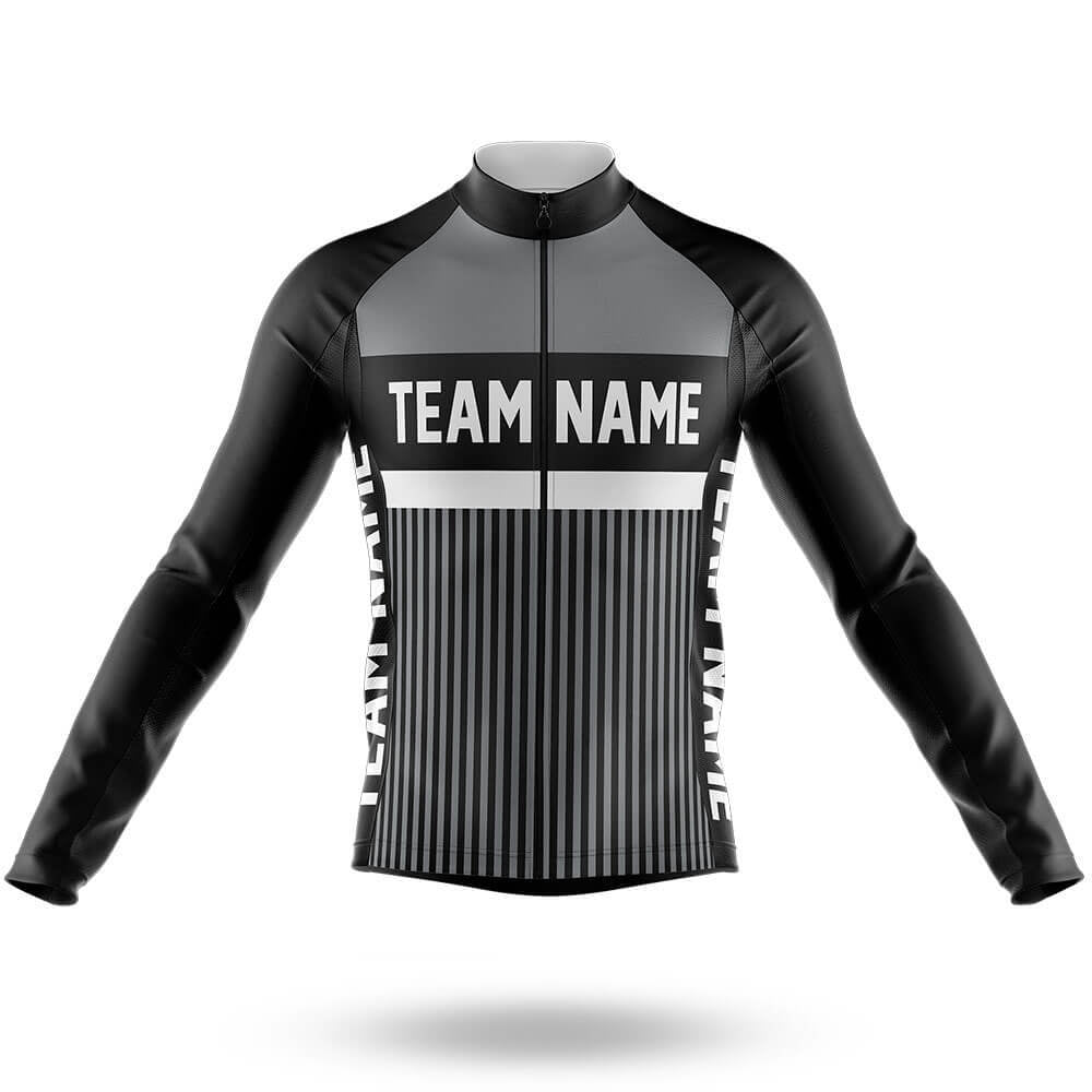Custom Team Name M6 Grey - Men's Cycling Kit-Long Sleeve Jersey-Global Cycling Gear