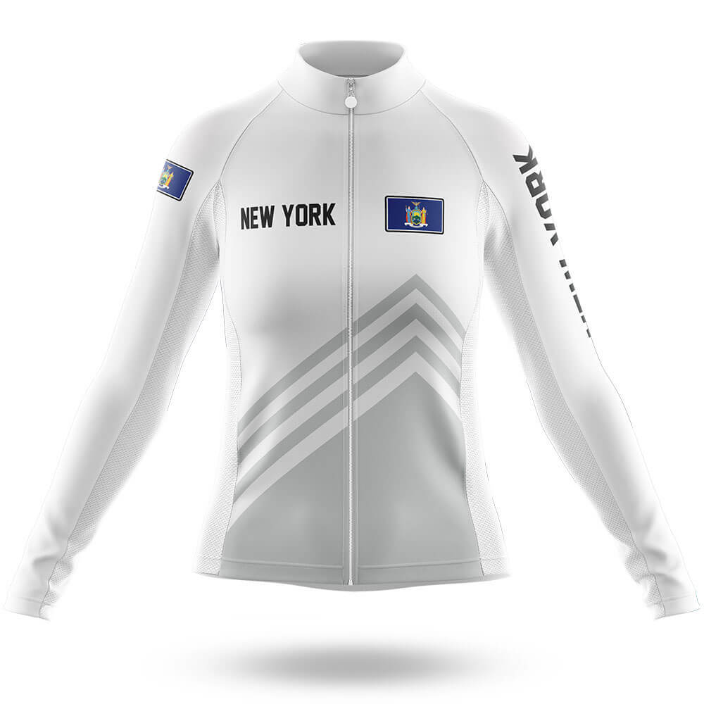 New York S4 White - Women - Cycling Kit-Long Sleeve Jersey-Global Cycling Gear