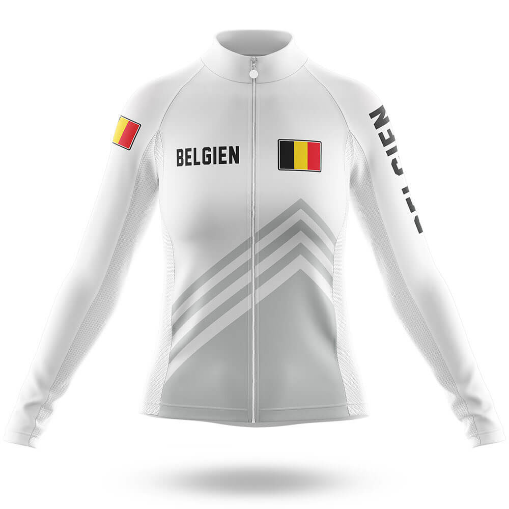 Belgien S5 White - Women - Cycling Kit-Long Sleeve Jersey-Global Cycling Gear