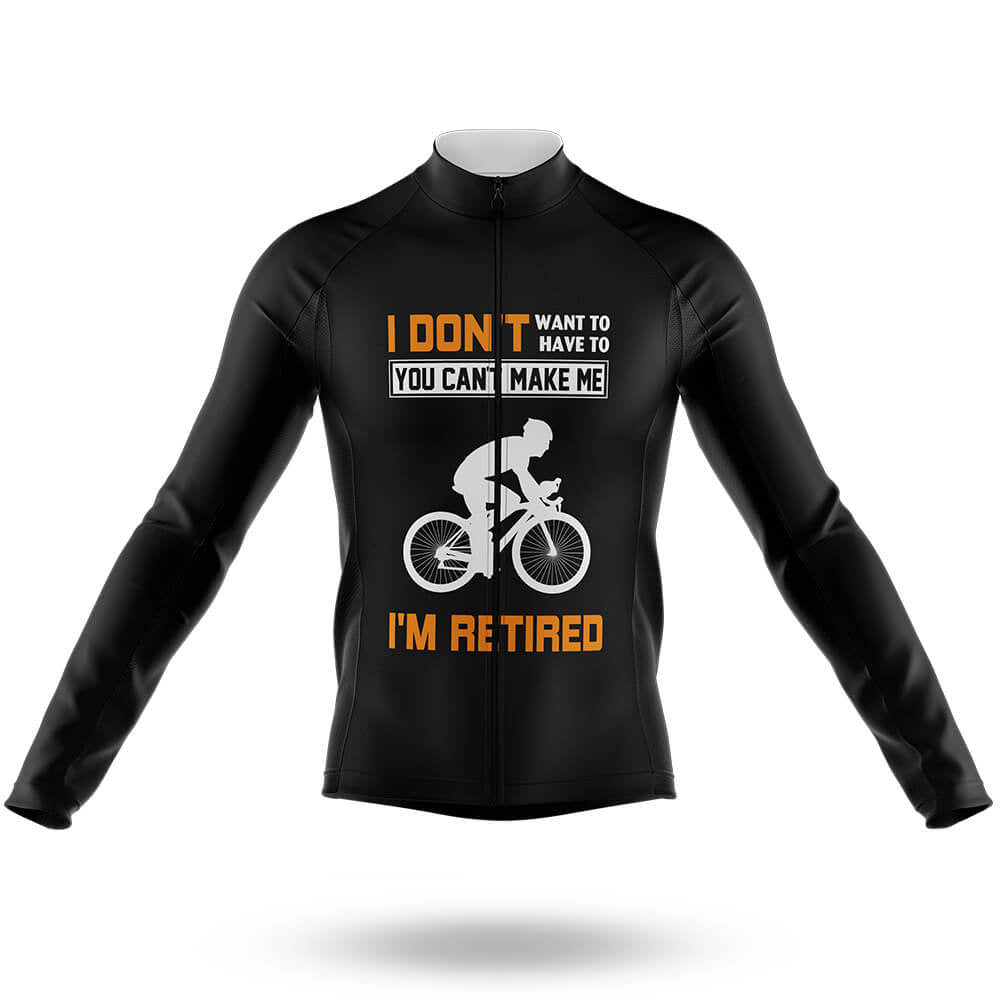 I'm Retired - Black - Men's Cycling Kit-Long Sleeve Jersey-Global Cycling Gear