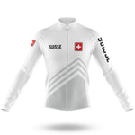 Suisse S5 White - Men's Cycling Kit-Long Sleeve Jersey-Global Cycling Gear