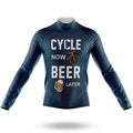 Cycle Now Beer Later - Men's Cycling Kit-Long Sleeve Jersey-Global Cycling Gear