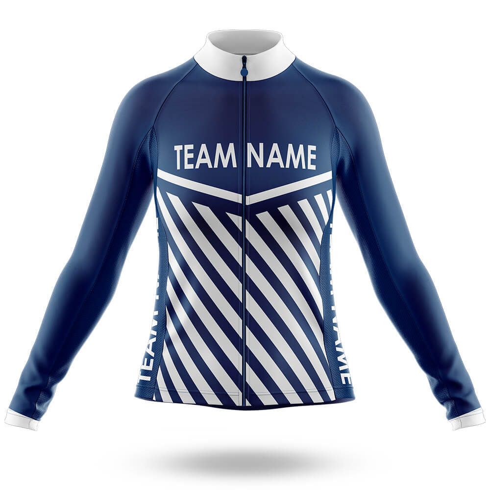 Custom Team Name M3 Navy - Women's Cycling Kit-Long Sleeve Jersey-Global Cycling Gear